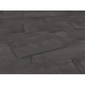 Terrassenplatten Feinsteinzeug Vero in Zementoptik Anthrazit, 50x100 cm.