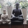 Dekorative Buddha Figuren und Beton Pflanzgefäße, hergestellt mit Ultrament Bastel Beton.