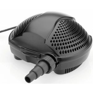 Schwarze Pontec PondoMax Eco 3500 Teichpumpe mit Schlauchanschluss.
