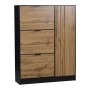 Merax Schuhschrank 100x130 cm in Naturholz-Optik und Schwarz. Mit 3 Klappen und 1 Türfach für Flur.