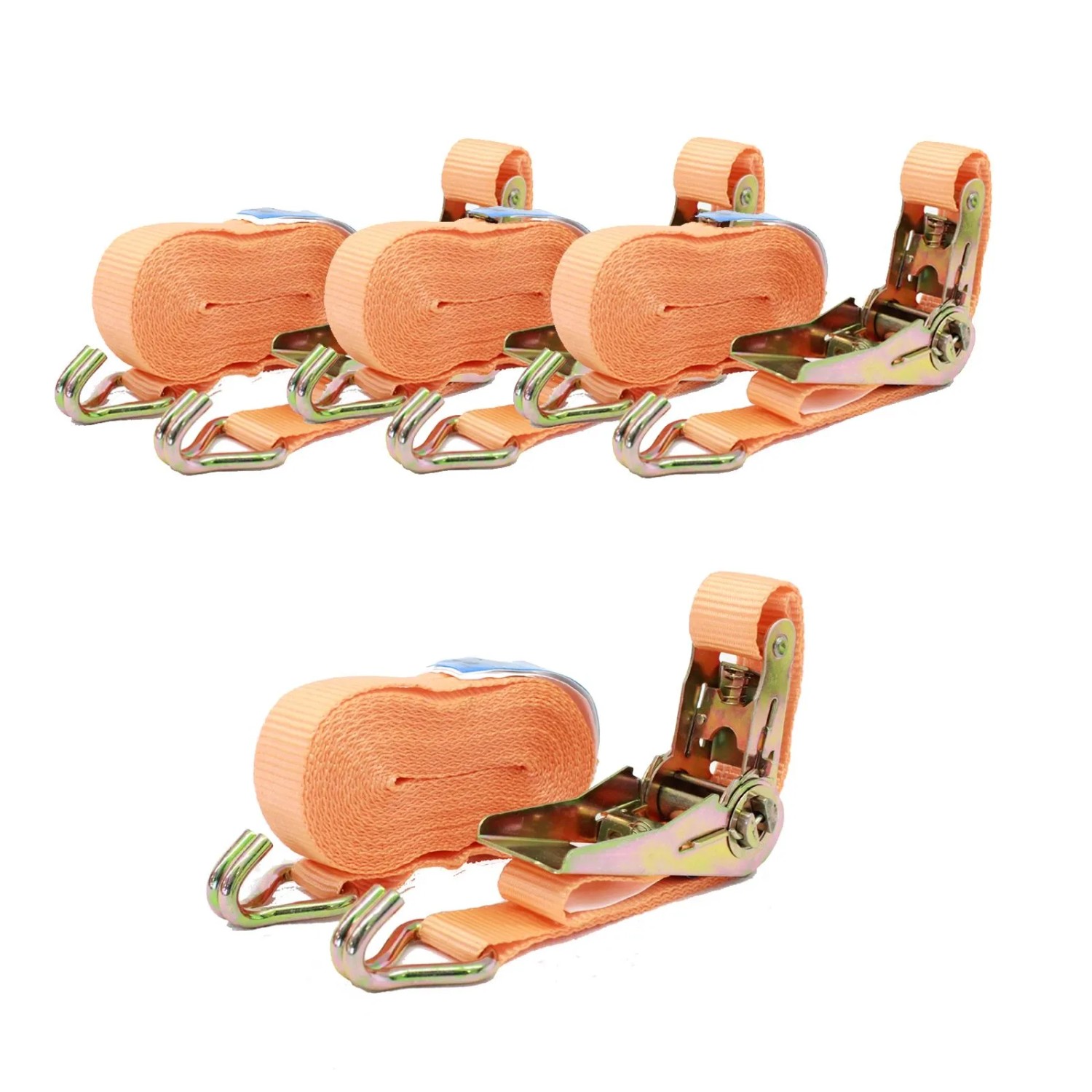 TRUTZHOLM 4x Profi Ratschen Spanngurt 2 Teilig 6m 0,8t  800kg TÜV GS Orange