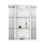 Weißer Sieper Spiegelschrank Havana LED, 55x66cm, mit Glasablagen und Steckdose.