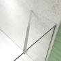 AICA Badewanneaufsatz mit Seitenwand, 3-teilige Duschwand aus Glas und Chrom, Detailansicht.