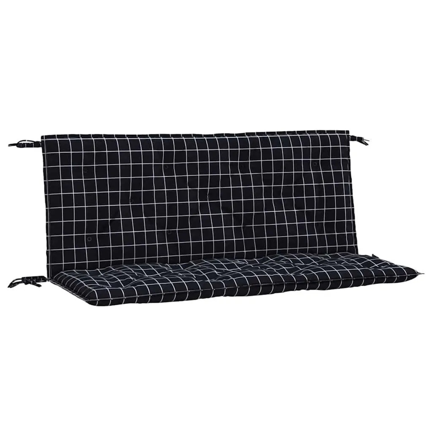 vidaXL Gartenbank-Auflagen 2 Stk Schwarz Karomuster 120x50x7 cm Stoff 36169 günstig online kaufen