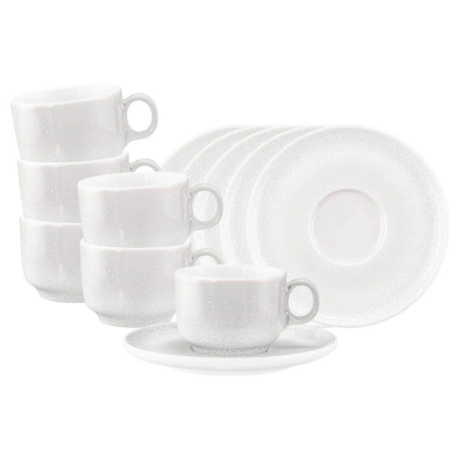 Seltmann Weiden Sento Home Kaffeetasse mit Untertasse 210 ml 6er Set Aura White