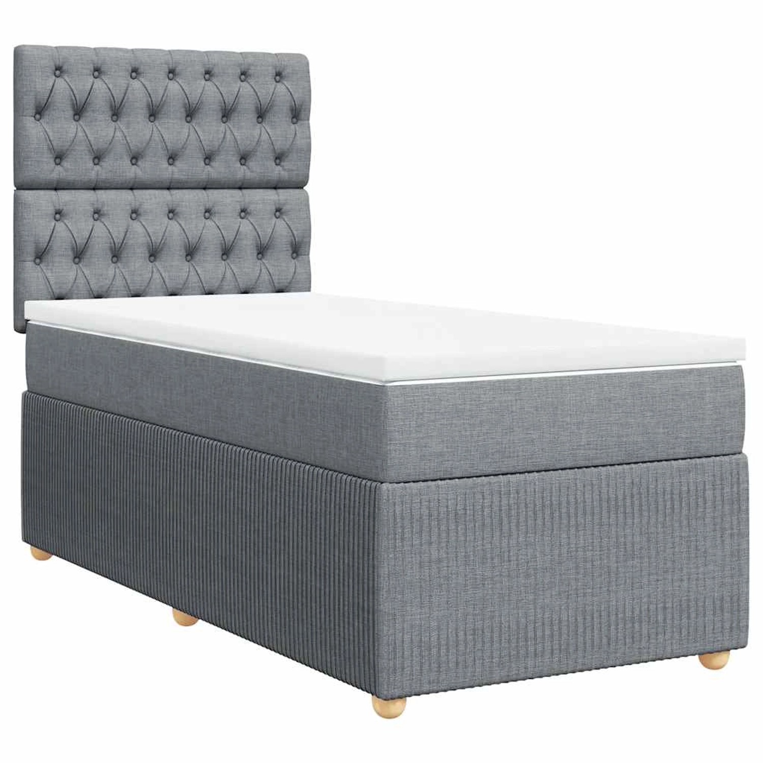 vidaXL Boxspringbett mit Matratze Hellgrau 90x200 cm Stoff 3291946 günstig online kaufen