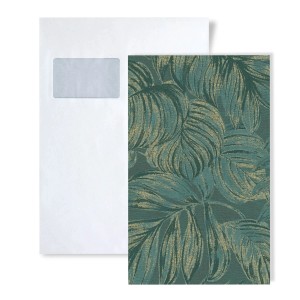 Musterstück der floralen Tapete PROFHOME S-393401-GU im DIN A4 Format.