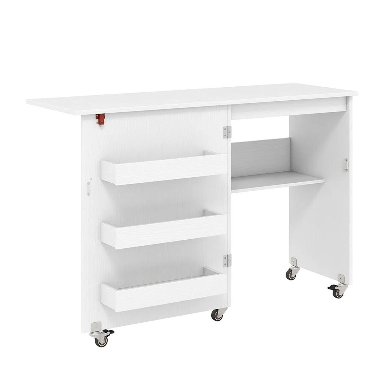 Costway 2 In 1 Nähtisch Klappbar Nähmaschinenschrank Nähschrank Weiß