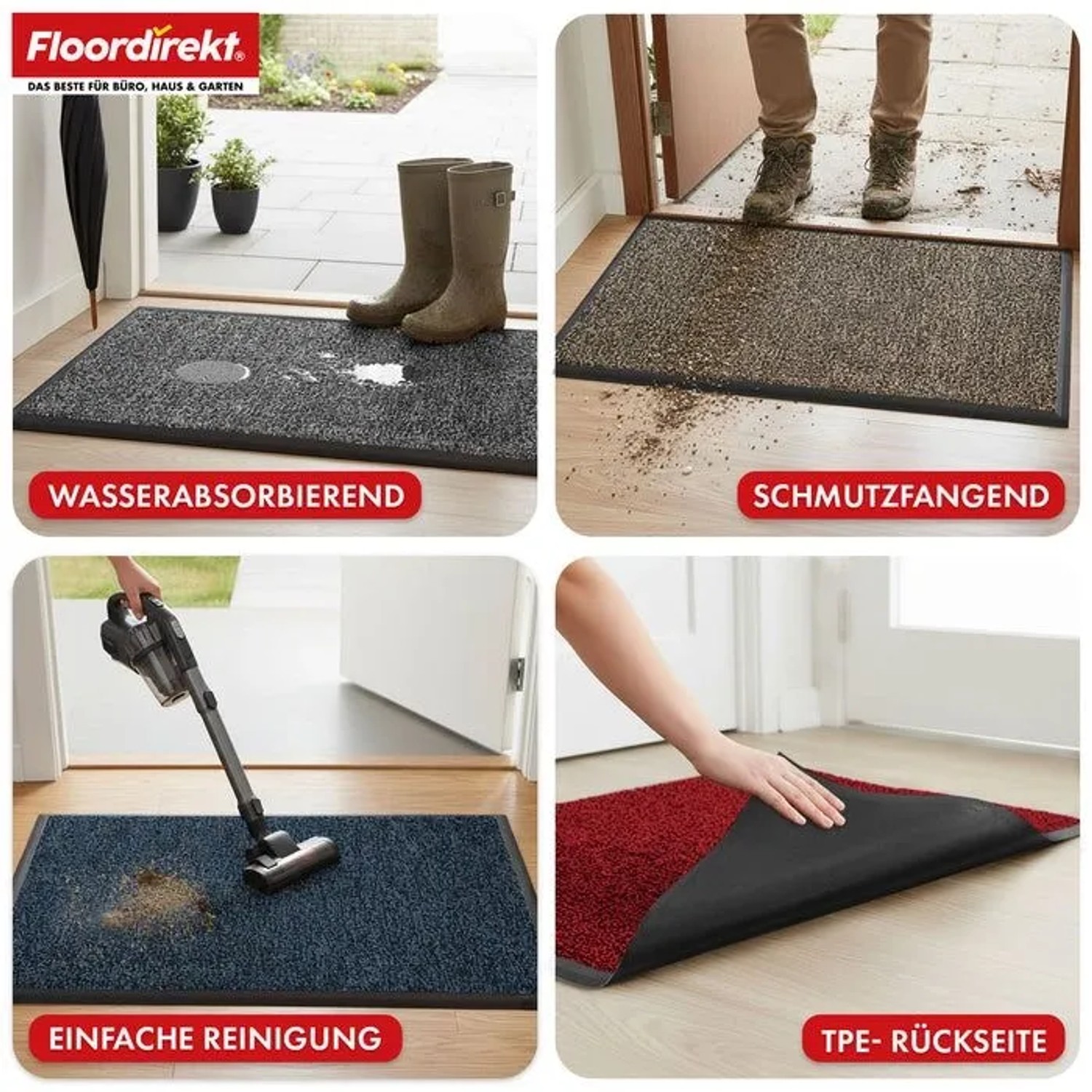Floordirekt Schmutzfangmatte Space 205 in Anthrazit: Rutschfest, schmutzabweisend und leicht zu reinigen.