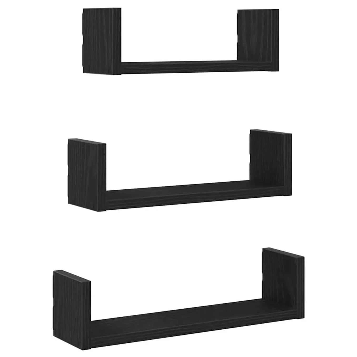 vidaXL Wandregale 3 Stk Schwarz Eichen-Optik Holzwerkstoff 868074 günstig online kaufen