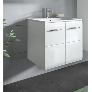 Inn.Furn Waschtisch mit Waschbecken in Weiß Hochglanz Hängend 60 cm Cover