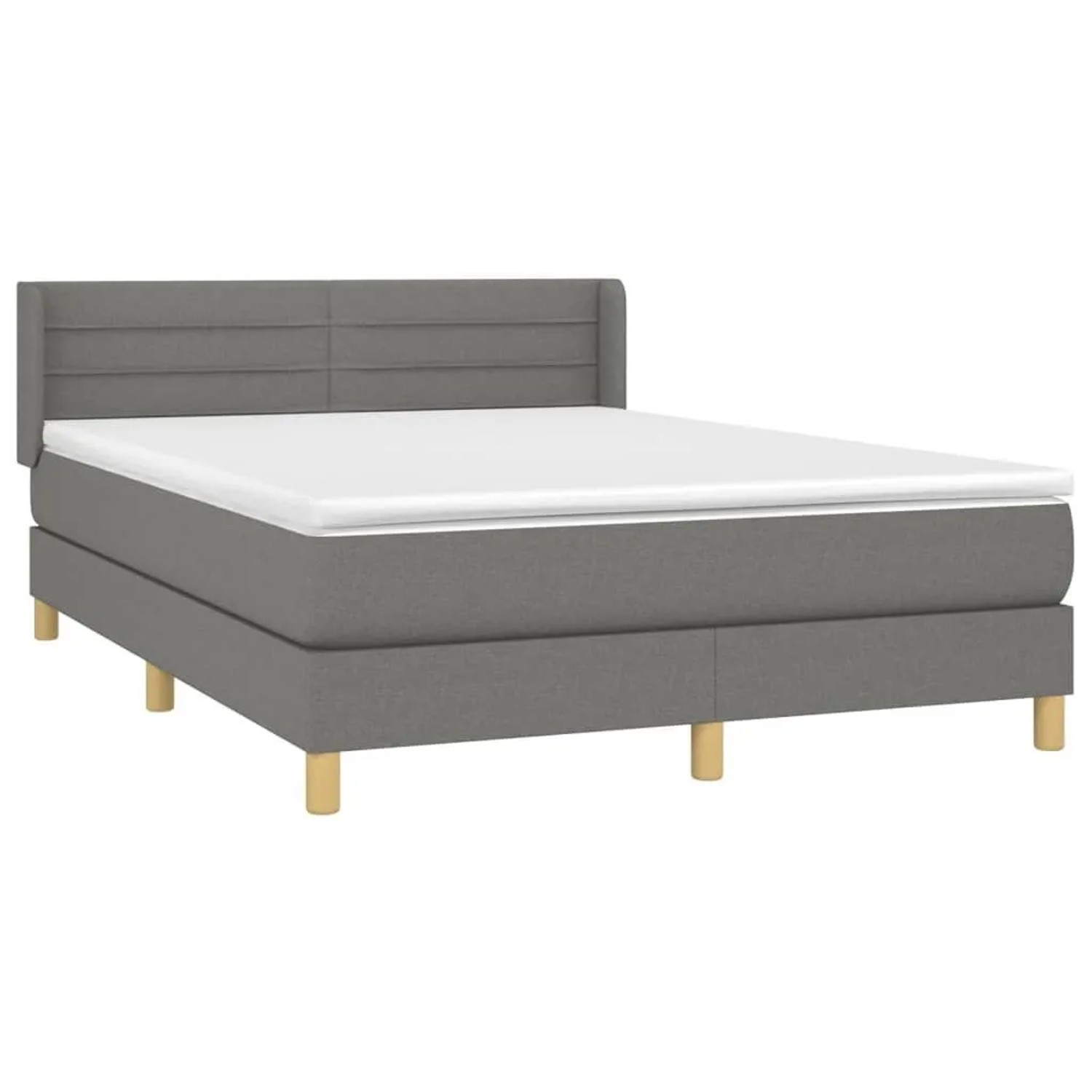 vidaXL Boxspringbett mit Matratze Dunkelgrau 140x200 cm Stoff 3130354 günstig online kaufen