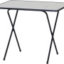 Blauer MFG Campingtisch Scherentisch, 80x60x64 cm, mit weißer Tischplatte. Kompakt klappbar.