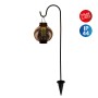 Braune Näve LED Solarleuchte Lampion mit Erdspieß, Ø 14,5 cm, 78 cm hoch. Dekorative Gartenbeleuchtung.