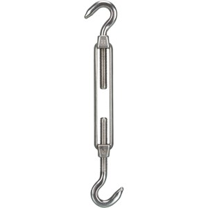 Edelstahl Spanner 190x270mm mit Haken zur Sonnensegel-Montage.