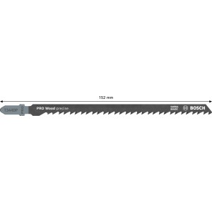 Bosch Stichsägeblatt T 344 DP, 152mm lang, für präzise Holzschnitte, 3er-Pack.