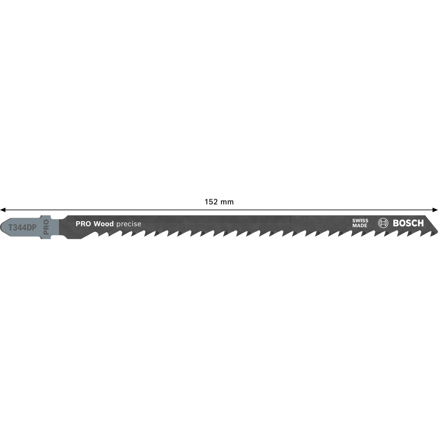 Bosch Stichsägeblatt T 344 DP, 152mm lang, für präzise Holzschnitte, 3er-Pack.