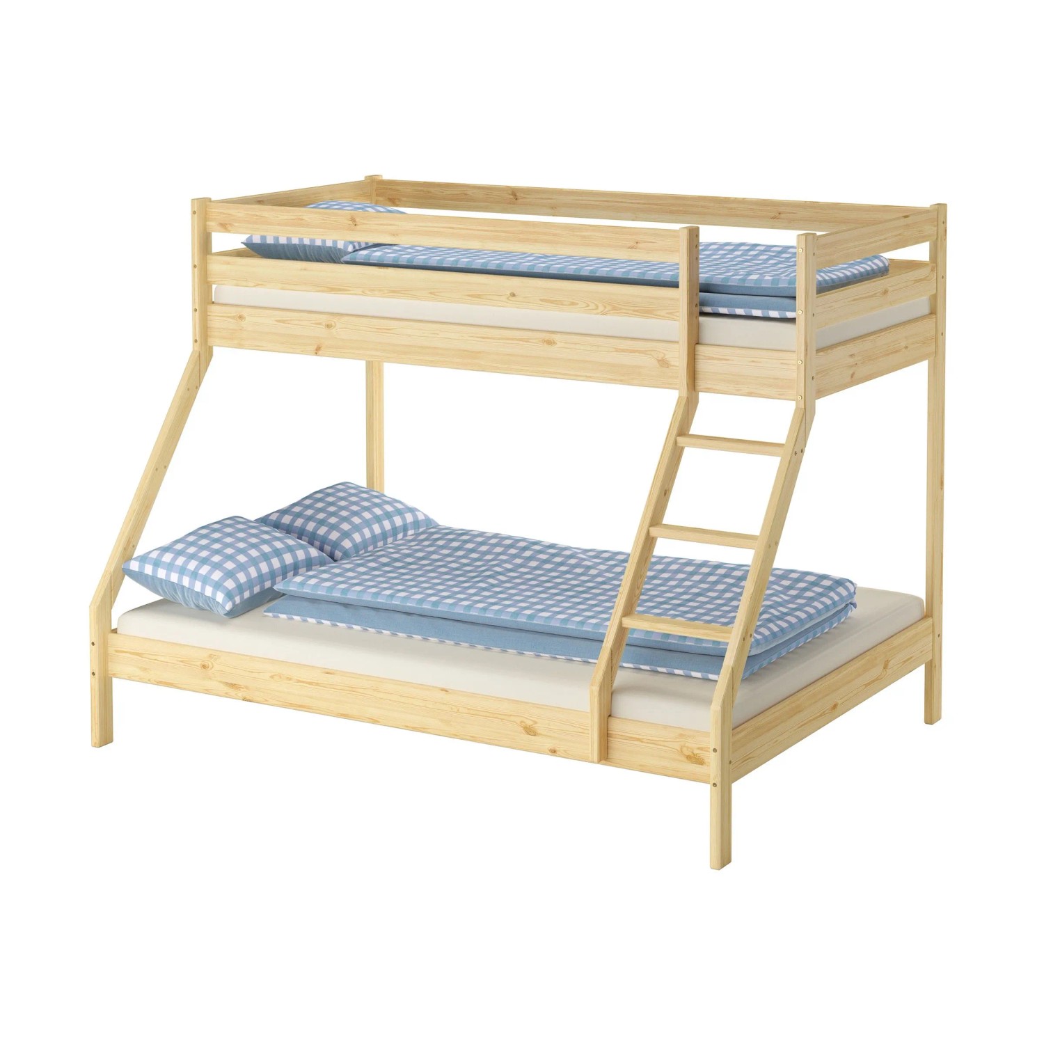 Erst-Holz Doppel-Etagenbett 90 x 200 cm / 140 x 200 cm Kiefer Massivholz Natur Modell 19 ohne Zubehör