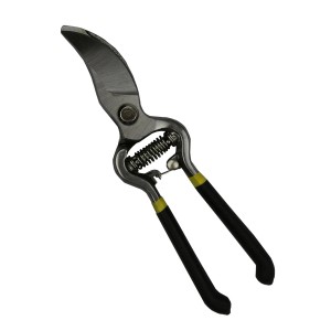 Jardinion Gartenschere, 20cm, Karbonstahl, mit schwarzem Griff. Rosenschere für Gartenarbeiten.