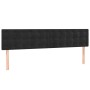 Schwarzes Boxspringbett Kopfteil mit Knopfheftung, Samt, 160x200 cm.
