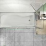 AICA Badewanneaufsatz 130x140cm mit Seitenwand, 3-teilige Duschwand aus ESG-Glas.
