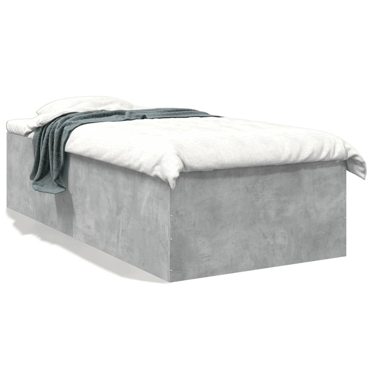 vidaXL Bettgestell Betongrau 90x190 cm Holzwerkstoff 3280975 günstig online kaufen