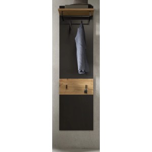 Inn.Furn Garderobenpaneel in Grau und Eiche 45 x 165 cm Cooper