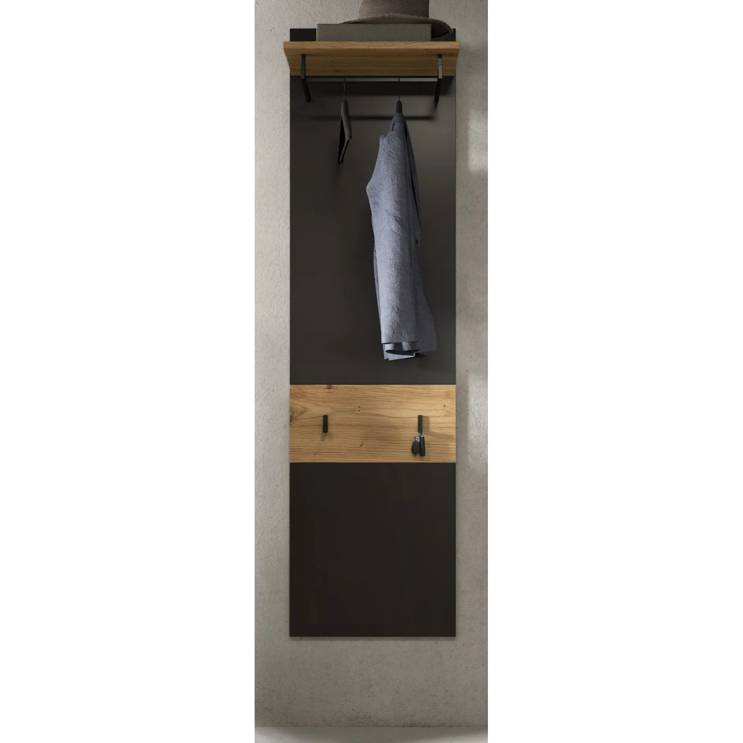 Inn.Furn Garderobenpaneel in Grau und Eiche 45 x 165 cm Cooper_2