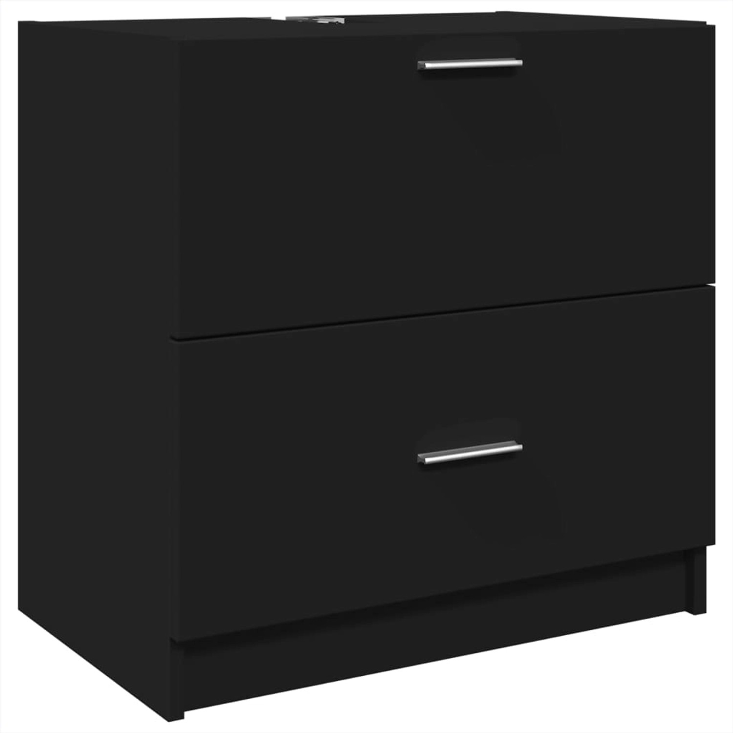 vidaXL Waschbeckenunterschrank Schwarz 59x37x59 cm Holzwerkstoff günstig online kaufen