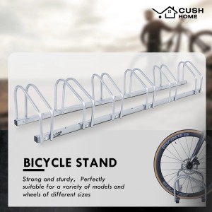 CCLIFE Fahrradständer für 6 Fahrräder bis 65mm Reifenbreite, Bodenmontage.