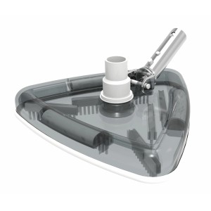 Dreieckiger Summer Fun Poolsauger in Grau-Weiß für die Reinigung von Poolböden.