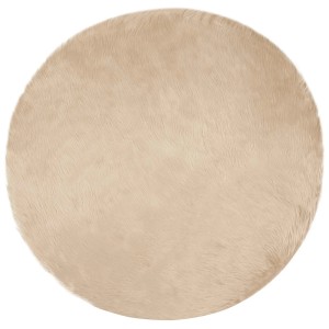 Runder, beiger Kunstfell Teppich (Ø 120cm) der Marke vidaXL.