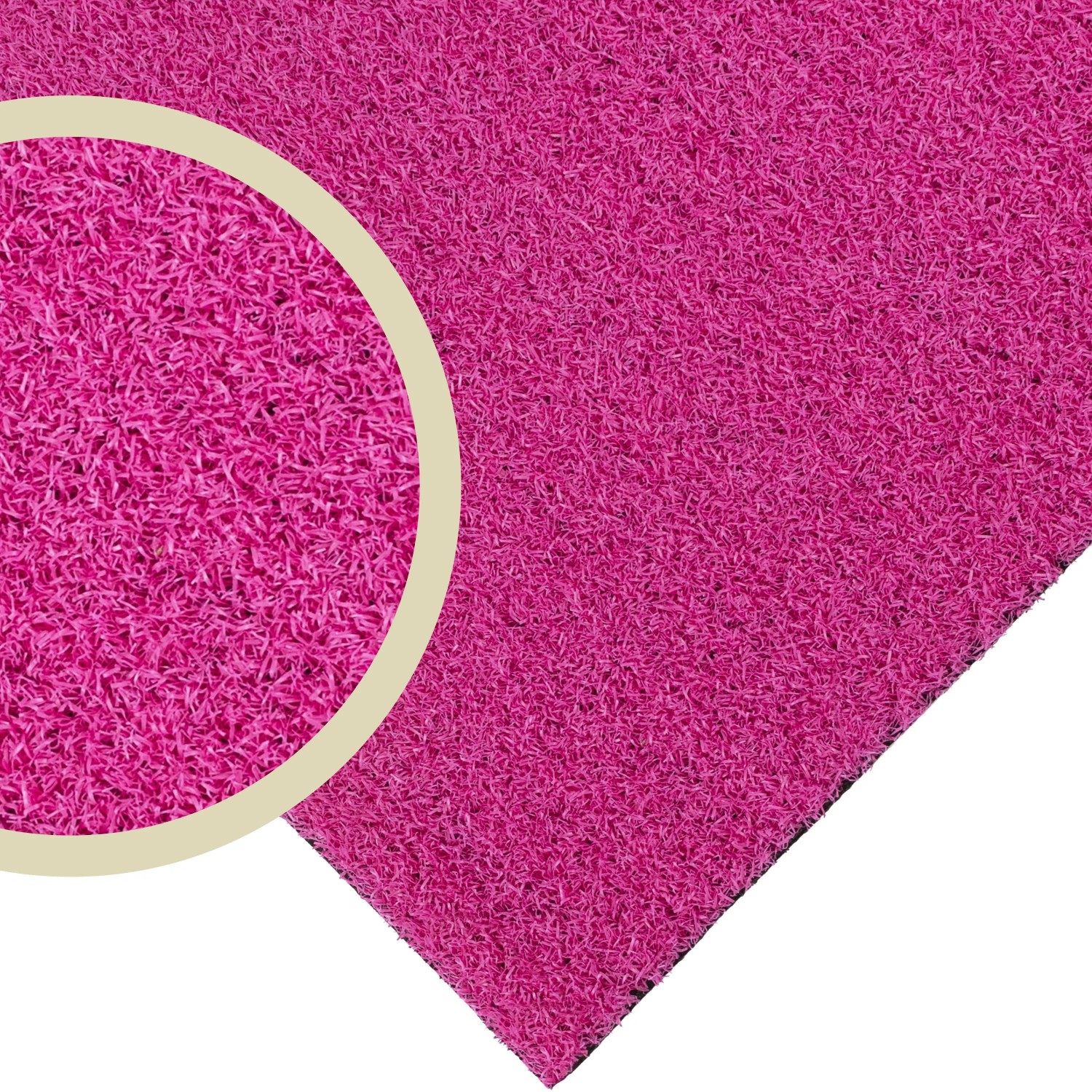 Pinker Kunstrasen Primaflor Colorplay mit strukturierter Oberfläche, ideal für Balkon & Terrasse. UV-stabilisiert.