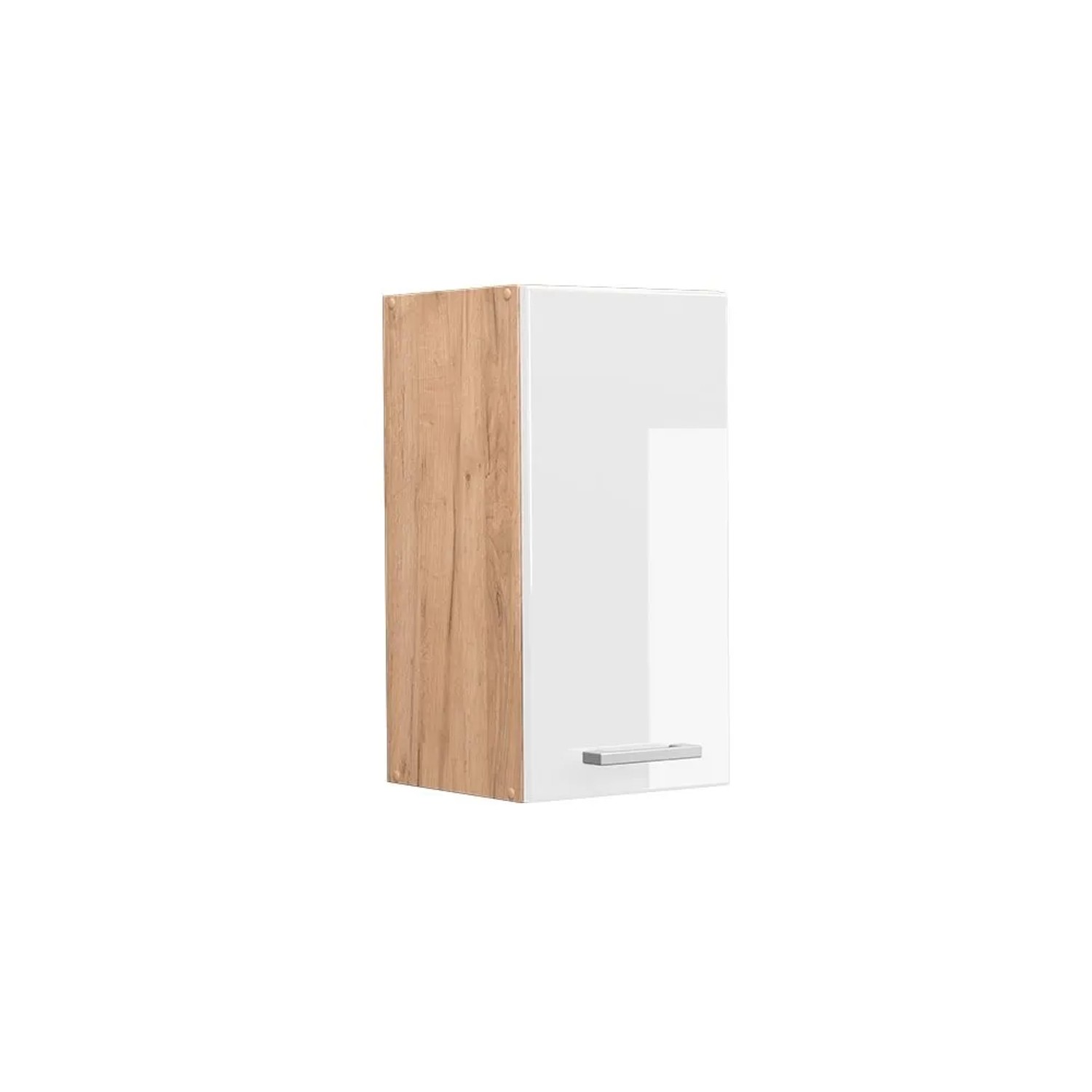 Vicco Hängeschrank R-Line Hängender Küchenschrank Weiß Hochglanz Goldkraft Eiche 30 cm