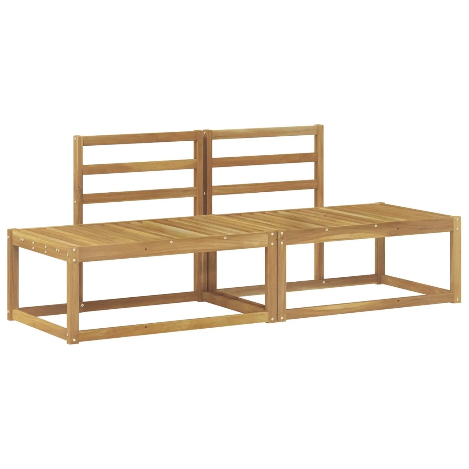 vidaXL Outdoor End Sofa 2 Stück Weiß 182,5 x 63 x 73 cm 901482
