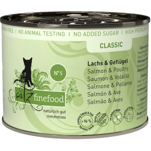 Catz Finefood No.05 Katzenfutter mit Lachs und Geflügel, 200g Dose.
