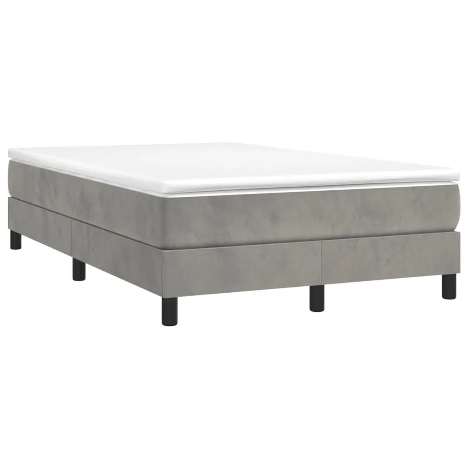 vidaXL Boxspringbett mit Matratze Hellgrau 120x190 cm Samt 3269677 günstig online kaufen