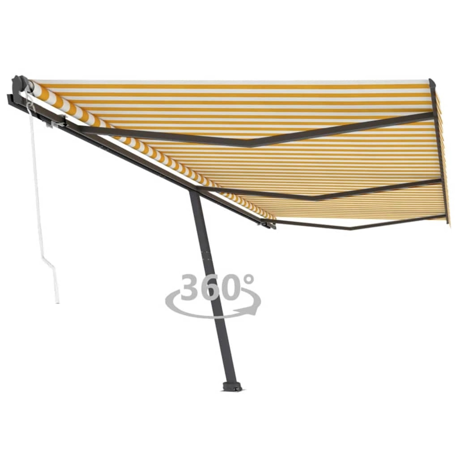 furnicato Standmarkise Automatisch 600x300 cm Gelb & Weiß günstig online kaufen