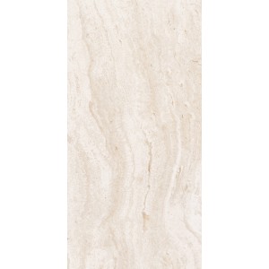 Beige Feinsteinzeug Bodenfliese Travertino, 60x120 cm, für Innenräume.