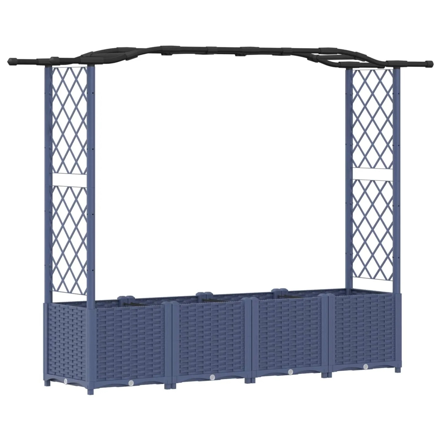vidaXL Hochbeet mit Rankgitter und Dach Grau 204 x 40 x 141 cm PP 42032556