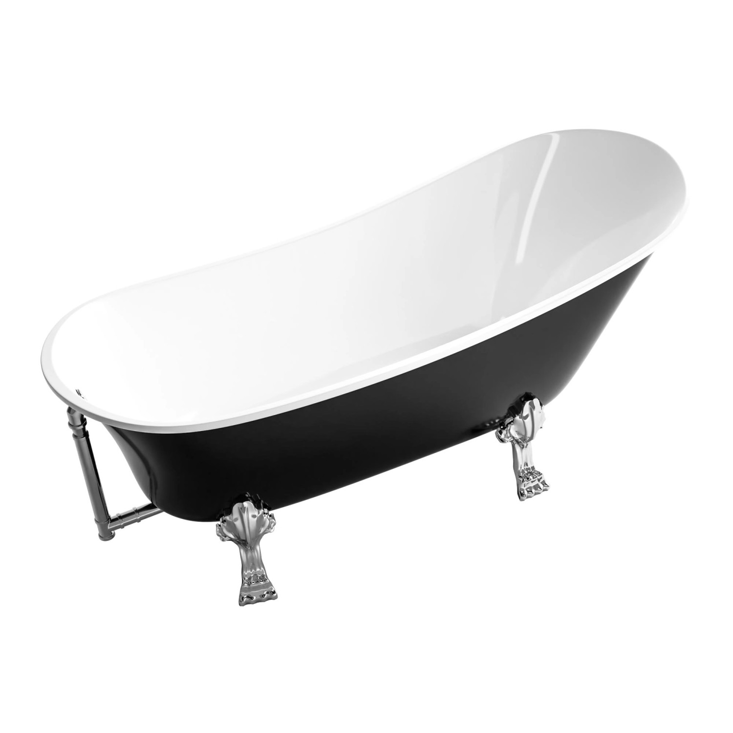 Bernstein Freistehende Badewanne PARIS Acryl Schwarz Glänzend 176x71cm Füße günstig online kaufen