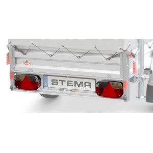 Stema Rückleuchte Multipoint III links am Autoanhänger, ca. 24x24 cm.