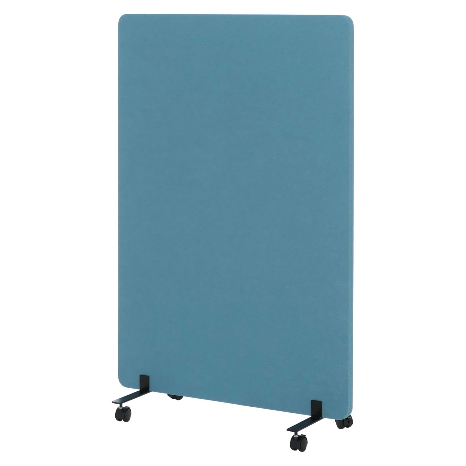 MCW Akustik-Trennwand G77 Doppelwandig Rollbar Textil 127x80cm Türkis