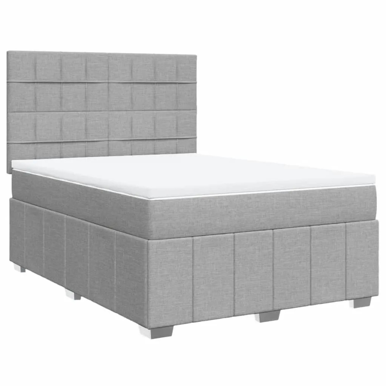vidaXL Boxspringbett mit Matratze Hellgrau 160x200 cm Stoff 3294019 günstig online kaufen