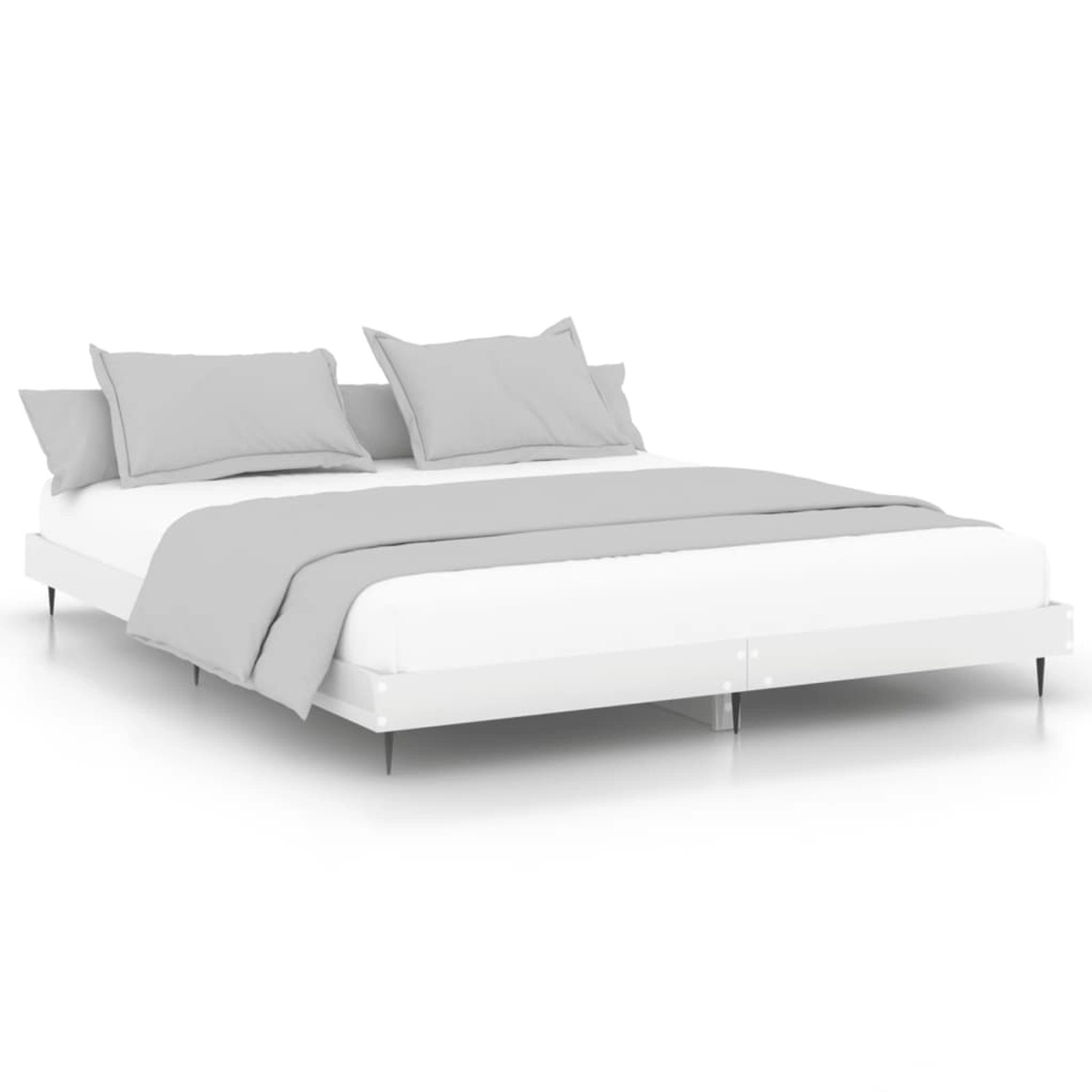vidaXL Bettgestell Hochglanz-Weiß 150x200 cm Holzwerkstoff 832239 günstig online kaufen