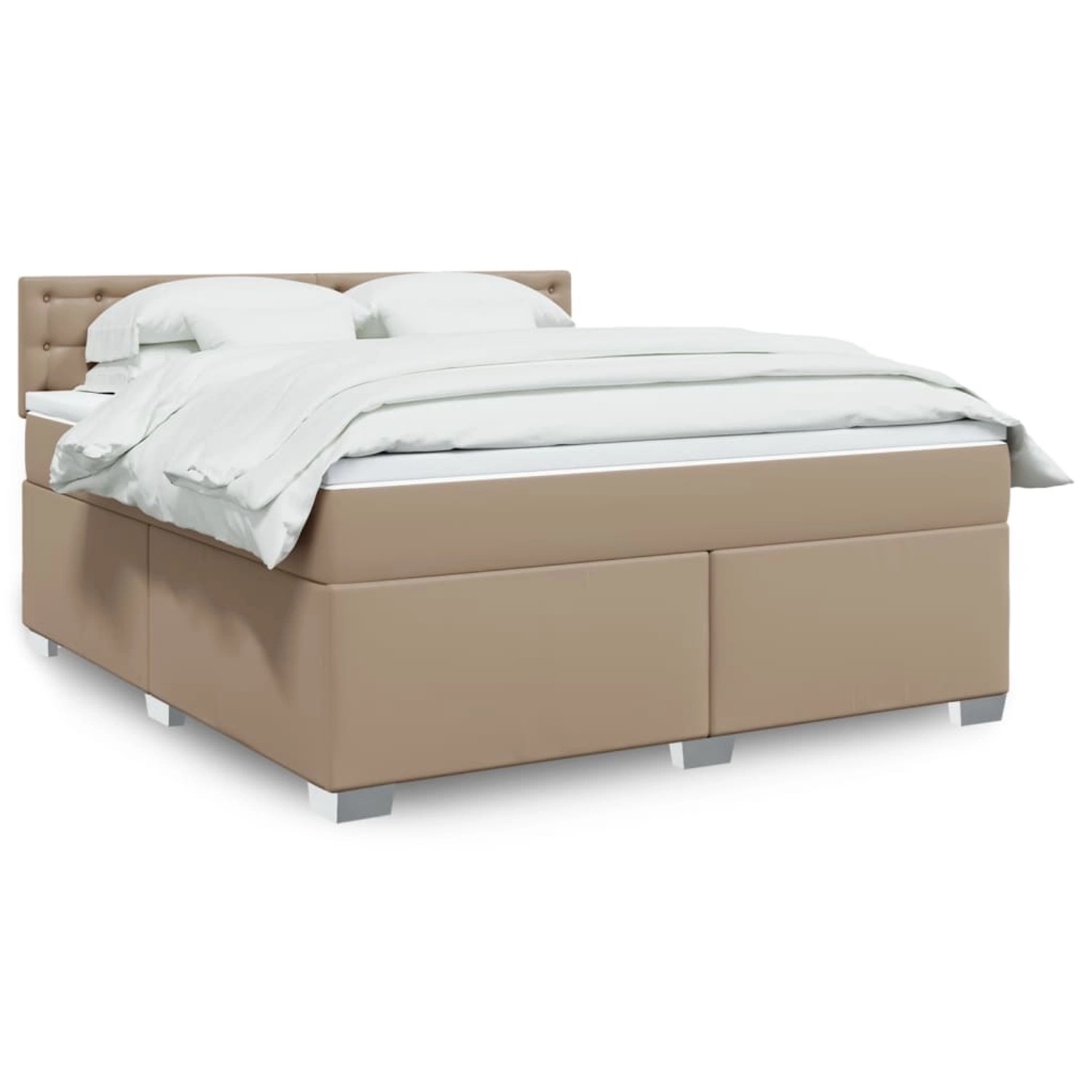 vidaXL Boxspringbett Matratze Cappuccino-Braun 180x200 cm Kunstleder 328843 günstig online kaufen
