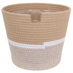 A.H.G. Baumwollkorb Homi-Logo, natur/weiß/beige, Ø 31 cm, als Übertopf oder Aufbewahrungskorb.