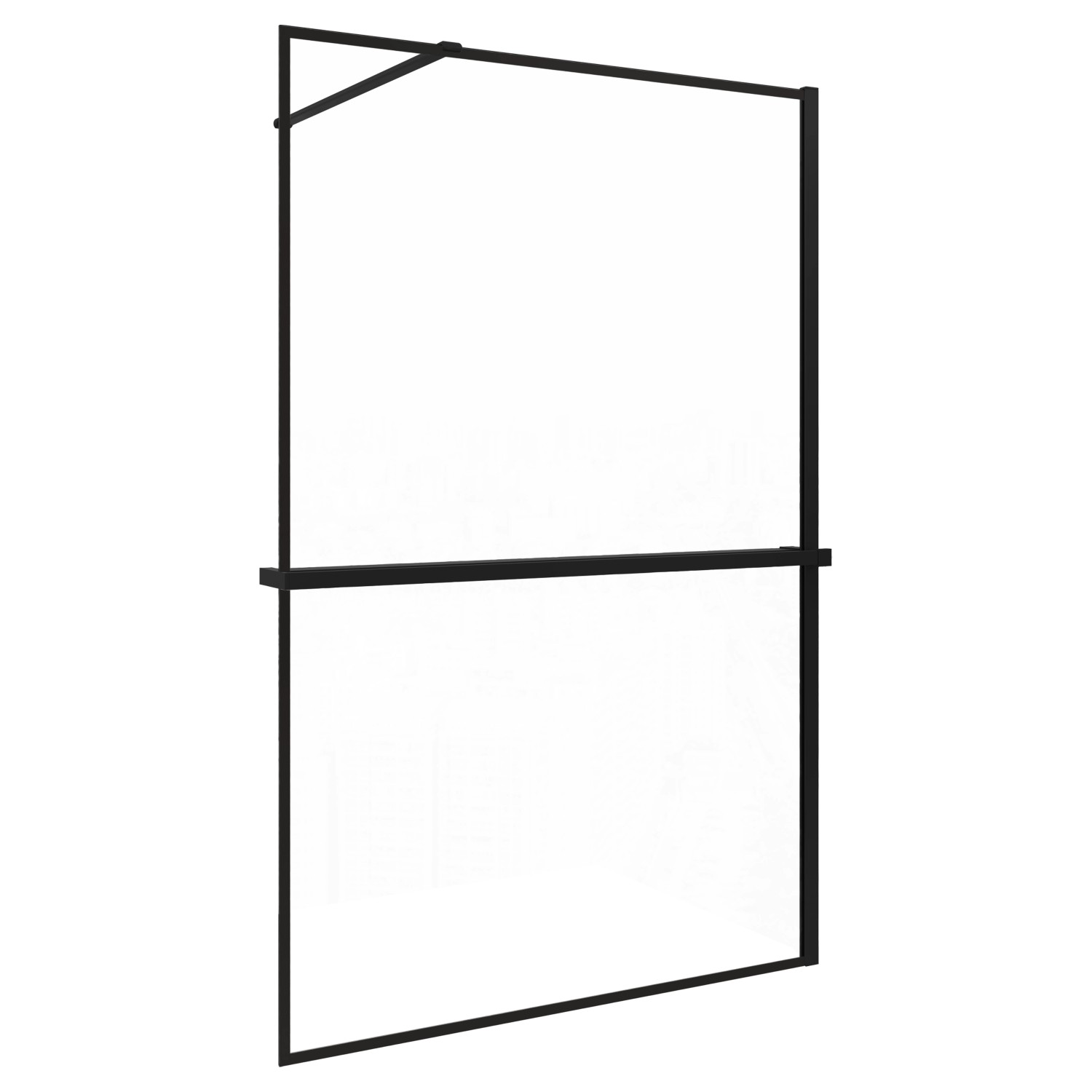 AICA 120x200cm Walk In Schwarz Aluminiumrahmen Duschwand mit Duschregal Han günstig online kaufen