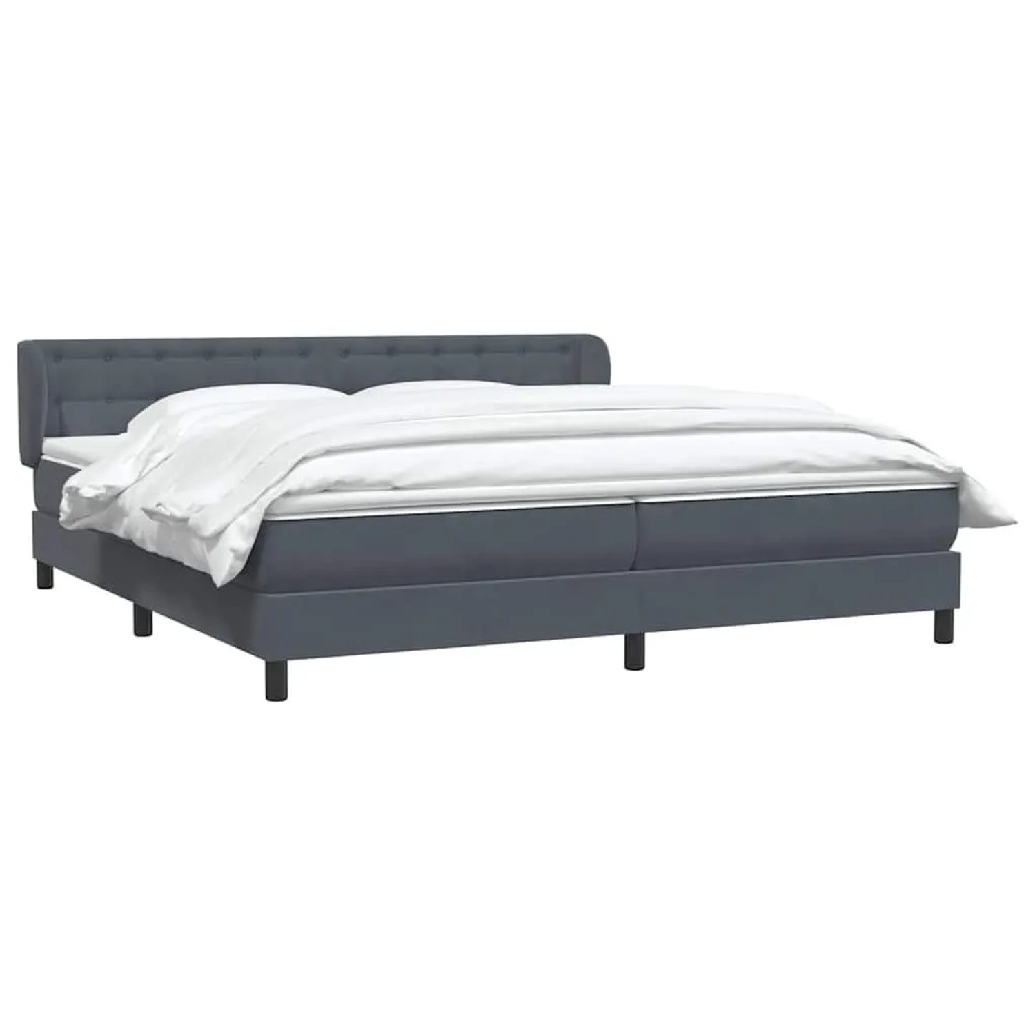 vidaXL Boxspringbett mit Matratzen Dunkelgrau 180x210 cm Samt 3317872 günstig online kaufen