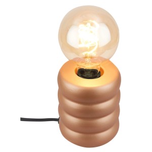 Brilo Tischleuchte Foam Coffee mit Wellenform, Keramik, Ø 10,5 cm.